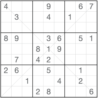 Diagonaalinen Anti-Knight Sudoku