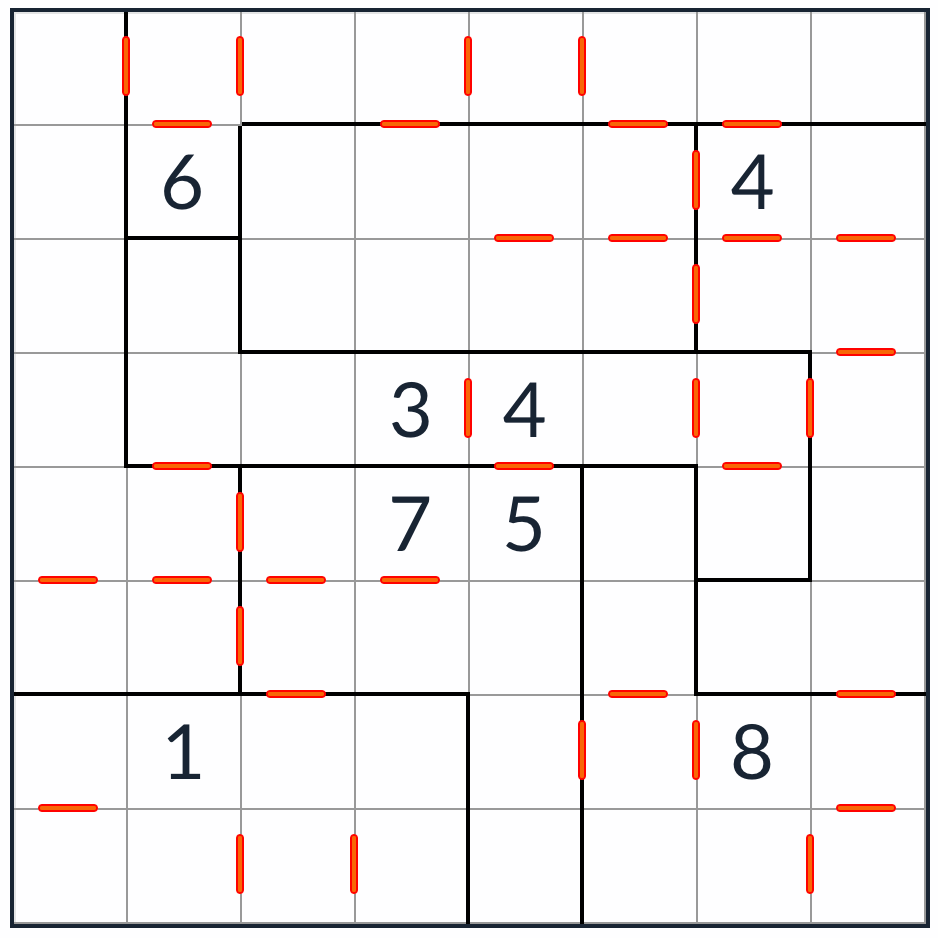 Knightin vastainen epäsäännöllinen peräkkäinen sudoku 8x8