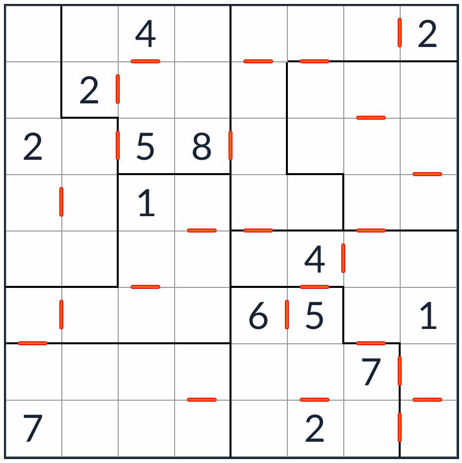 Epäsäännöllinen peräkkäinen sudoku 8x8