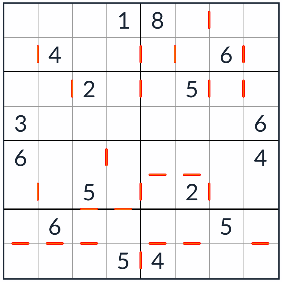 Kingien vastainen peräkkäinen Sudoku 8x8