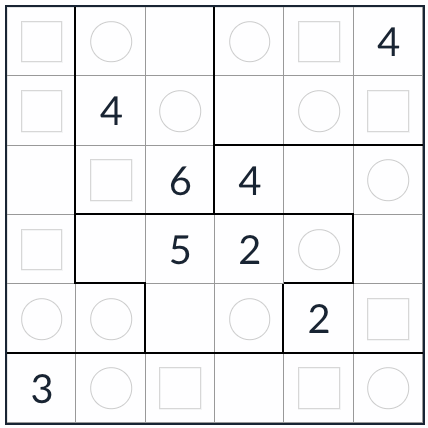 Epäsäännöllinen tasainen pariton sudoku 6x6