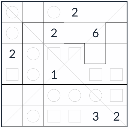 Epäsäännöllinen diagonaalinen tasa-arvoinen sudoku 6x6