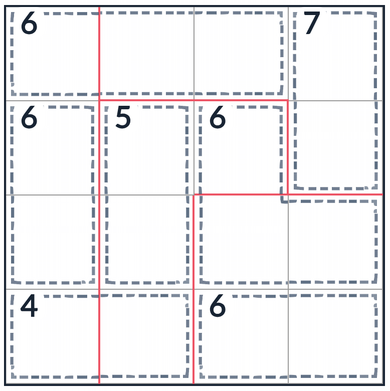 Epäsäännöllinen tappaja Sudoku 4x4