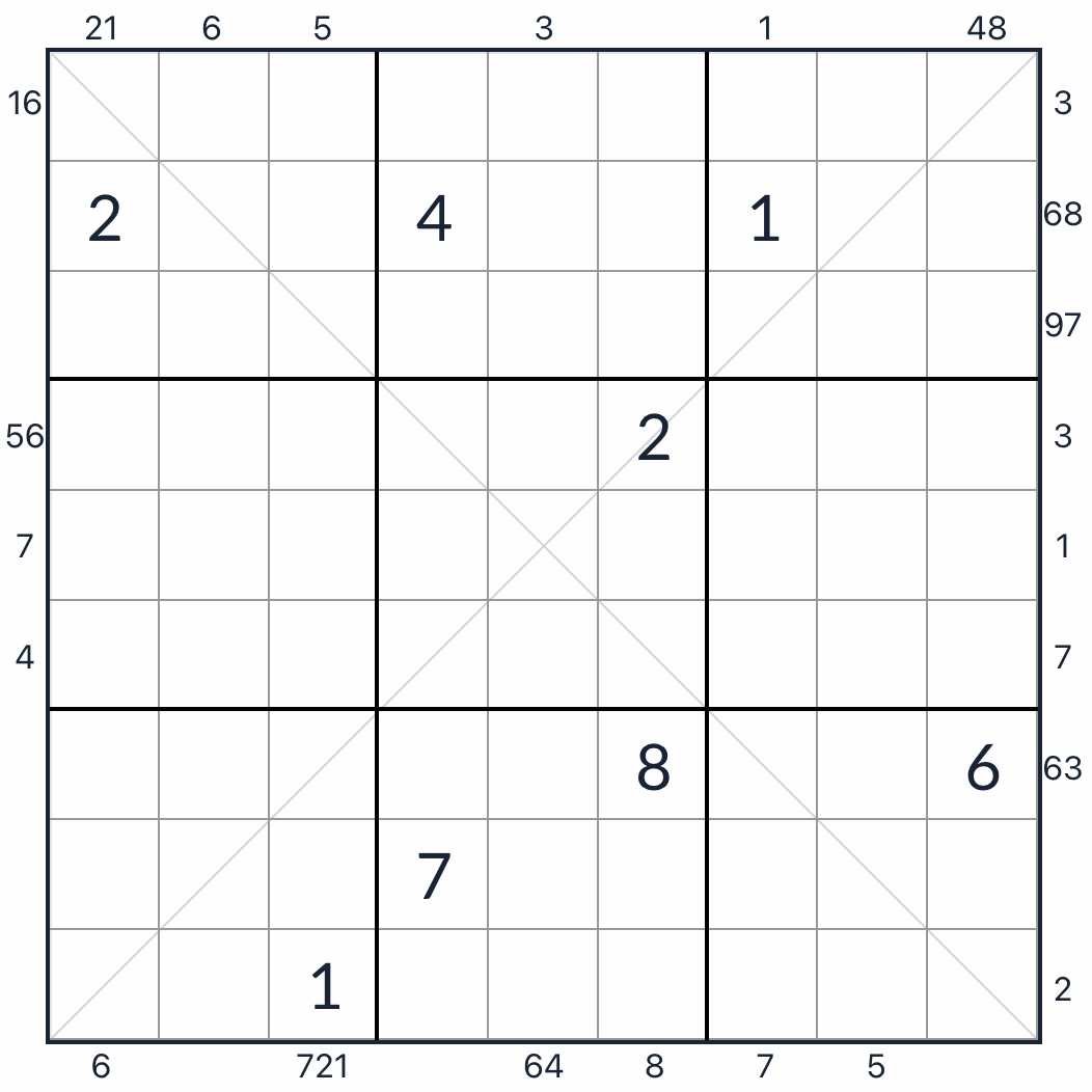 Knight-vastainen diagonaali Sudoku