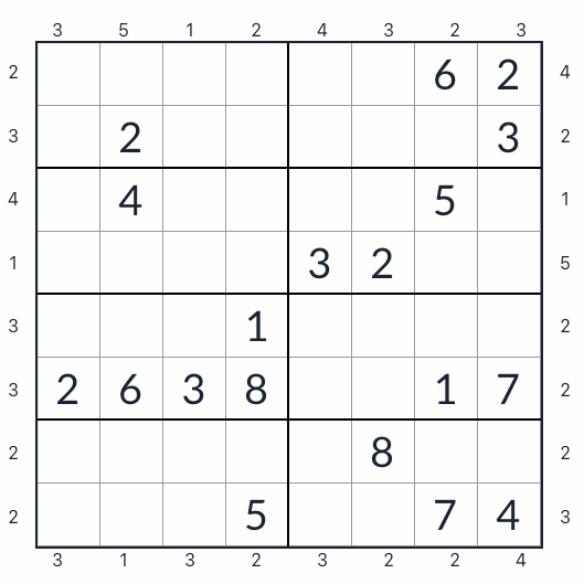 Pilvenpiirtäjä Sudoku 8x8
