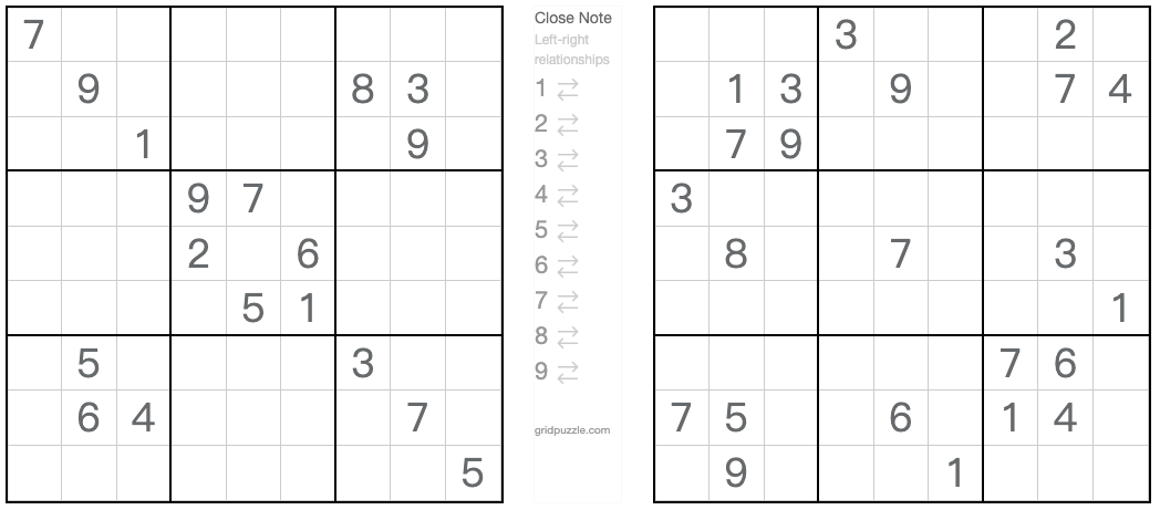 Twin-vastaava Sudoku