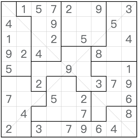 Twin vastaava diagonaalinen palapeli Sudoku